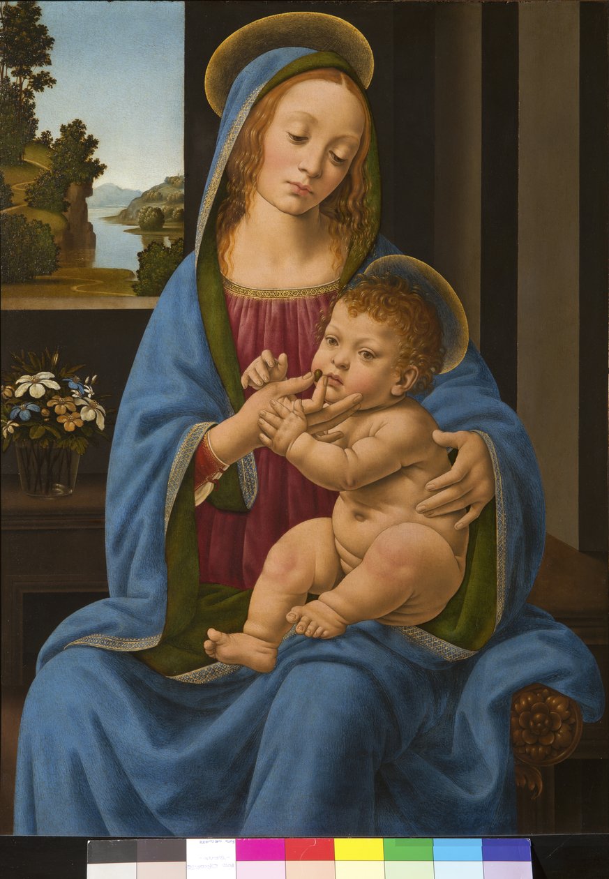 Madonna ja lapsi, 1485-90 tekijältä Lorenzo di Credi