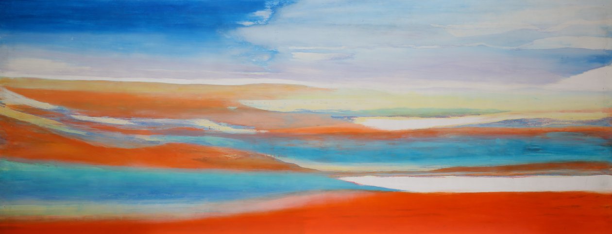 Miracle Water, 2004, (öljy ja sellakka gessolla puupaneelissa) tekijältä Lou Gibbs
