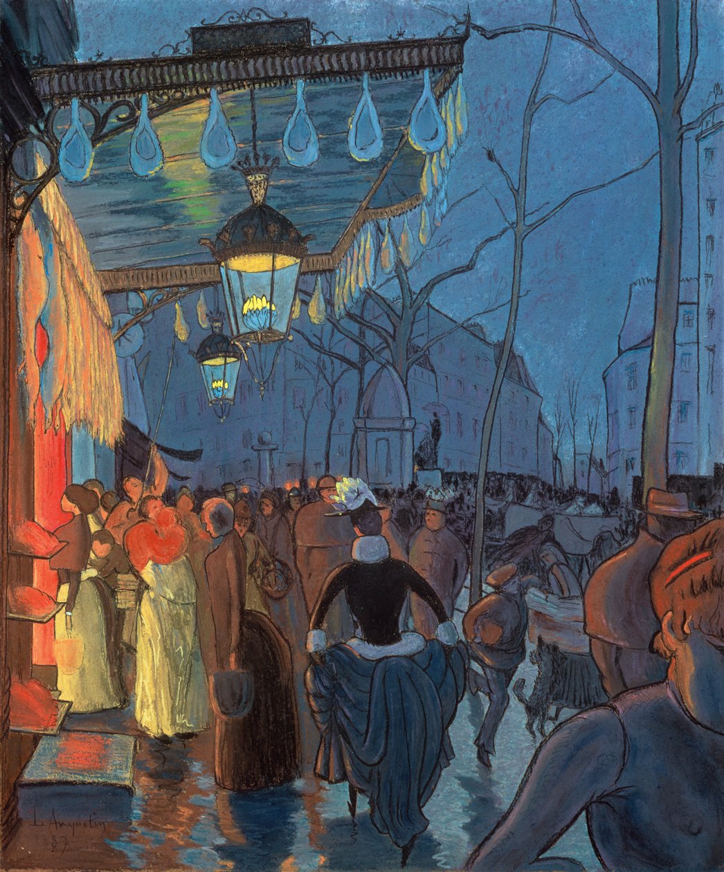 Avenue de Clichy, Pariisi, 1887 (pastelli) tekijältä Louis Anquetin