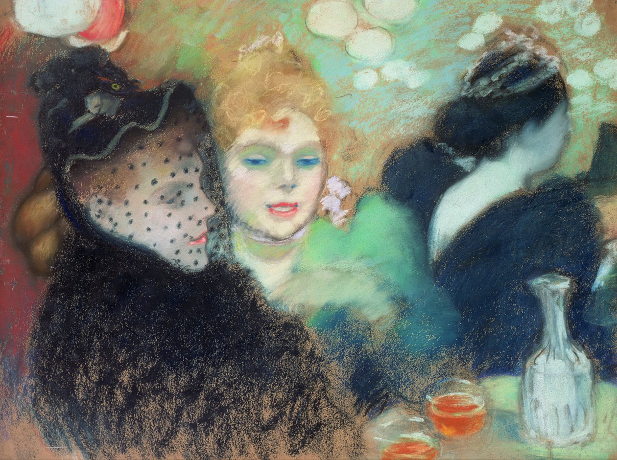 Baarikohtaus, n. 1891 (pastelli pahville) tekijältä Louis Anquetin