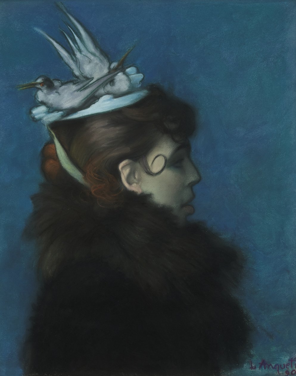 Tyylikäs lintujen kanssa, 1890 tekijältä Louis Anquetin