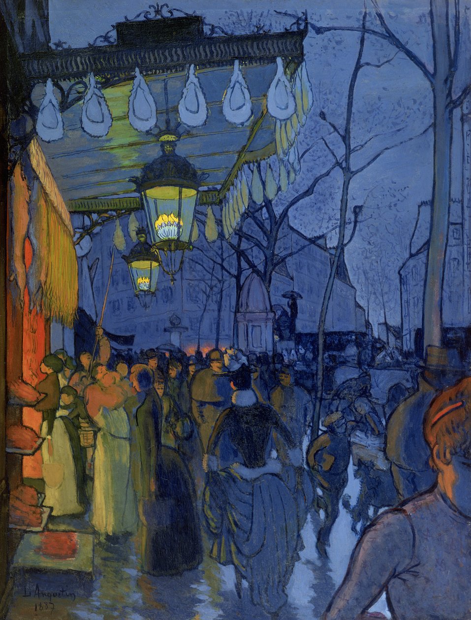 Katunäkymä, kello viisi iltapäivällä, 1887 tekijältä Louis Anquetin