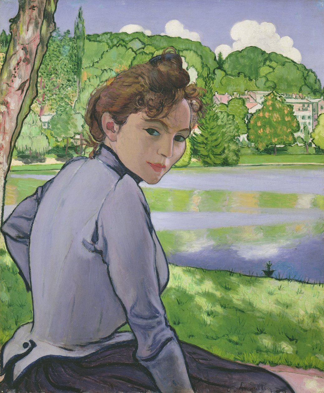 Nainen järven rannalla, 1889 tekijältä Louis Anquetin