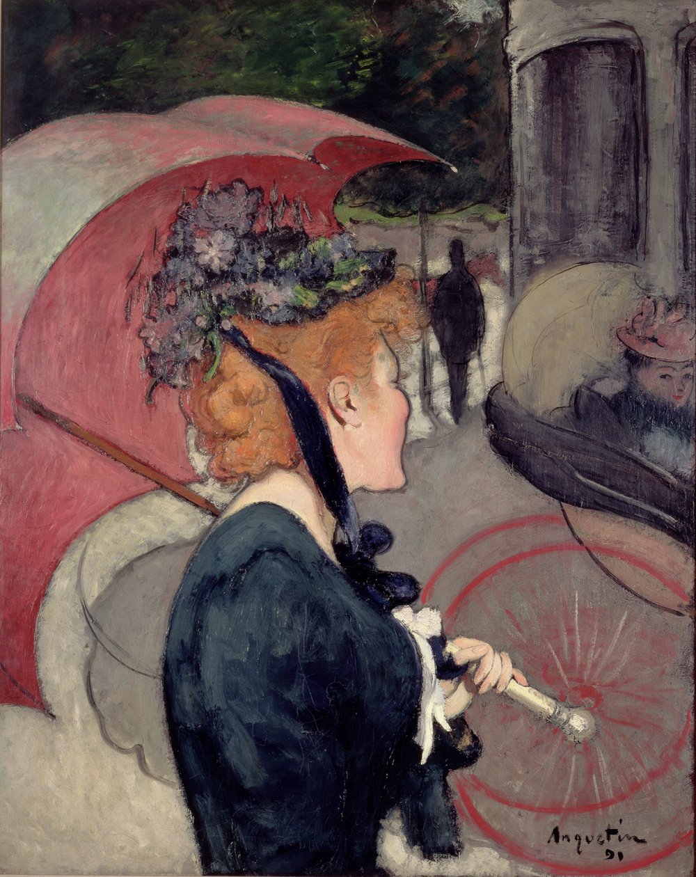 Nainen sateenvarjoineen eli The Walk, 1891 tekijältä Louis Anquetin