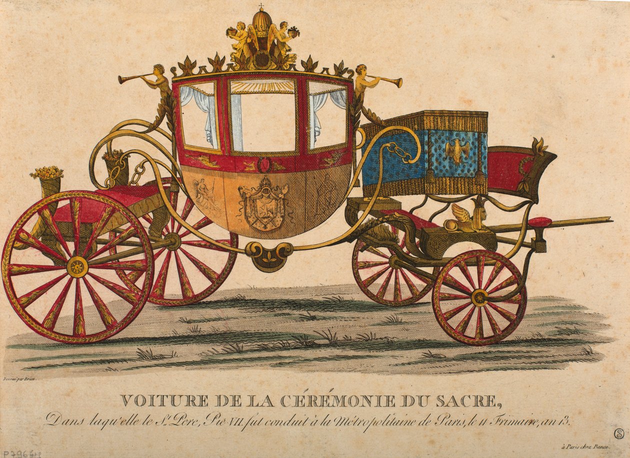 Keisari Napoleon I:n kruunajaisten kuljetus, joka tapahtui 11. Frimaire, vuosi XIII tekijältä Louis Brion de la Tour fils