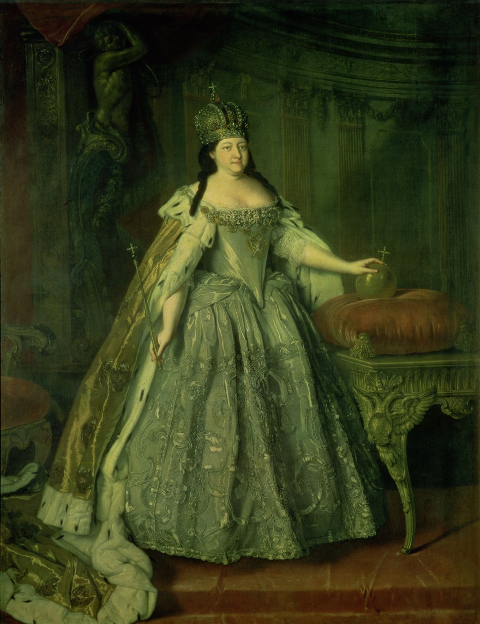Keisarinna Anna Ivanovnan (1693-1740) muotokuva 1730 tekijältä Louis Caravaque