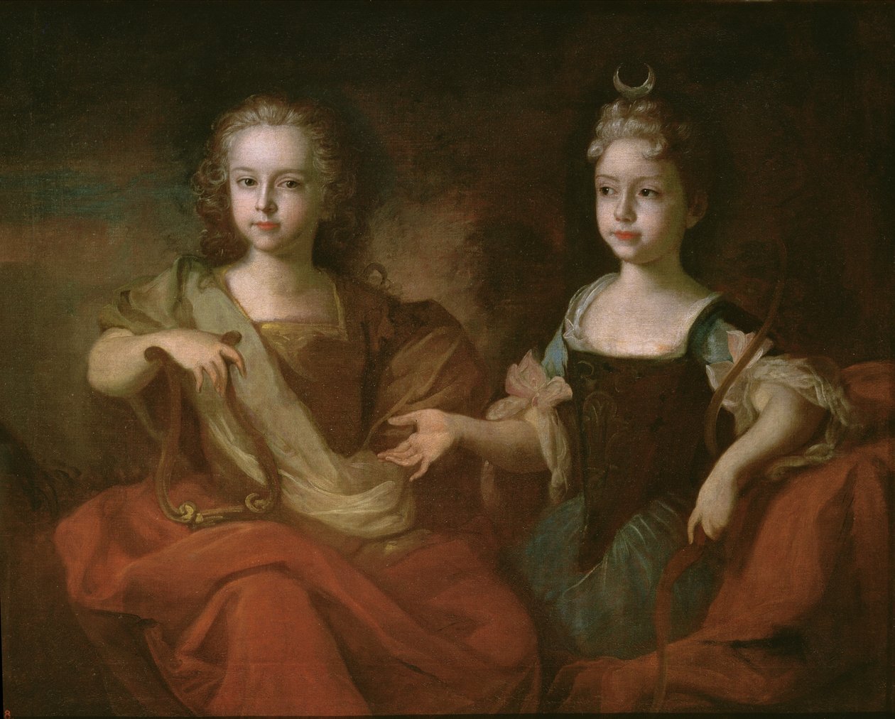 Tsarevitš Peter Aleksejevitš ja Tsarevna Nathalie Alekseevna Apollona ja Diana, n. 1722 tekijältä Louis Caravaque