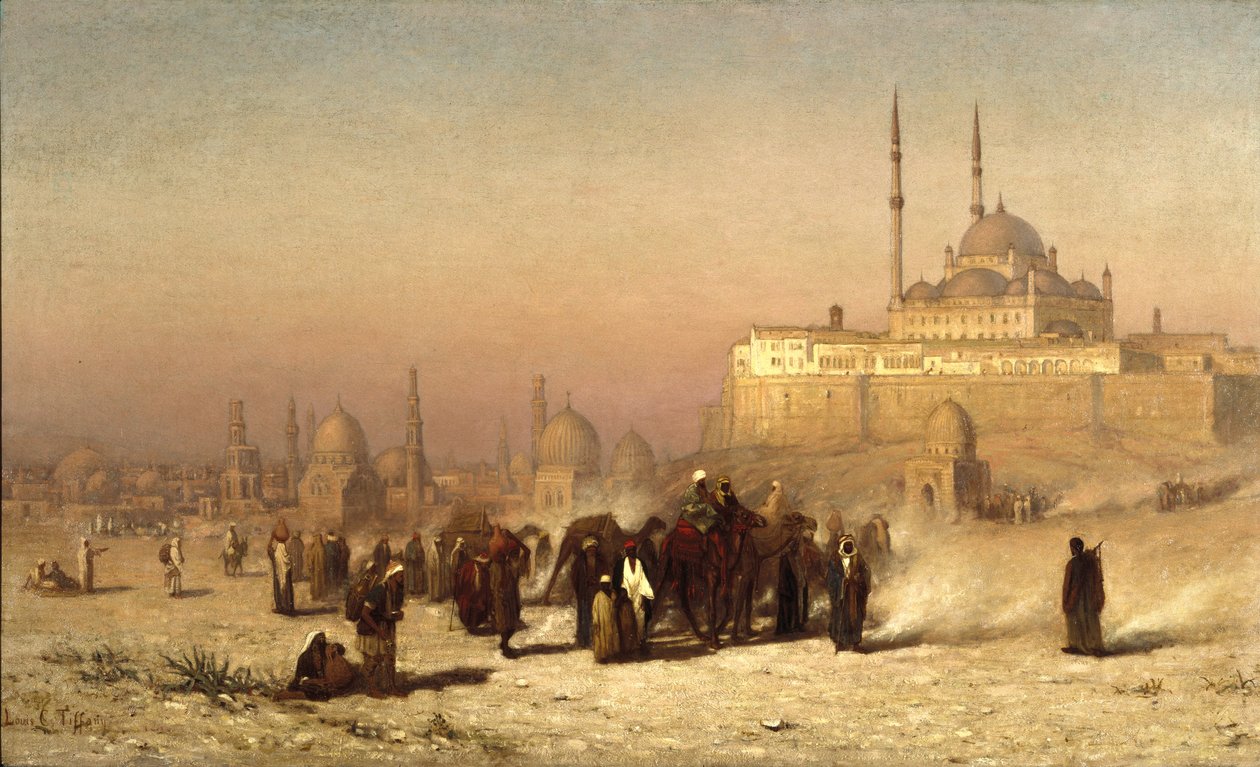 Matkalla vanhan ja uuden Kairon, Mohammed Alin linnoitusmoskeijan ja Mamelukien haudat, 1872 välillä tekijältä Louis Comfort Tiffany