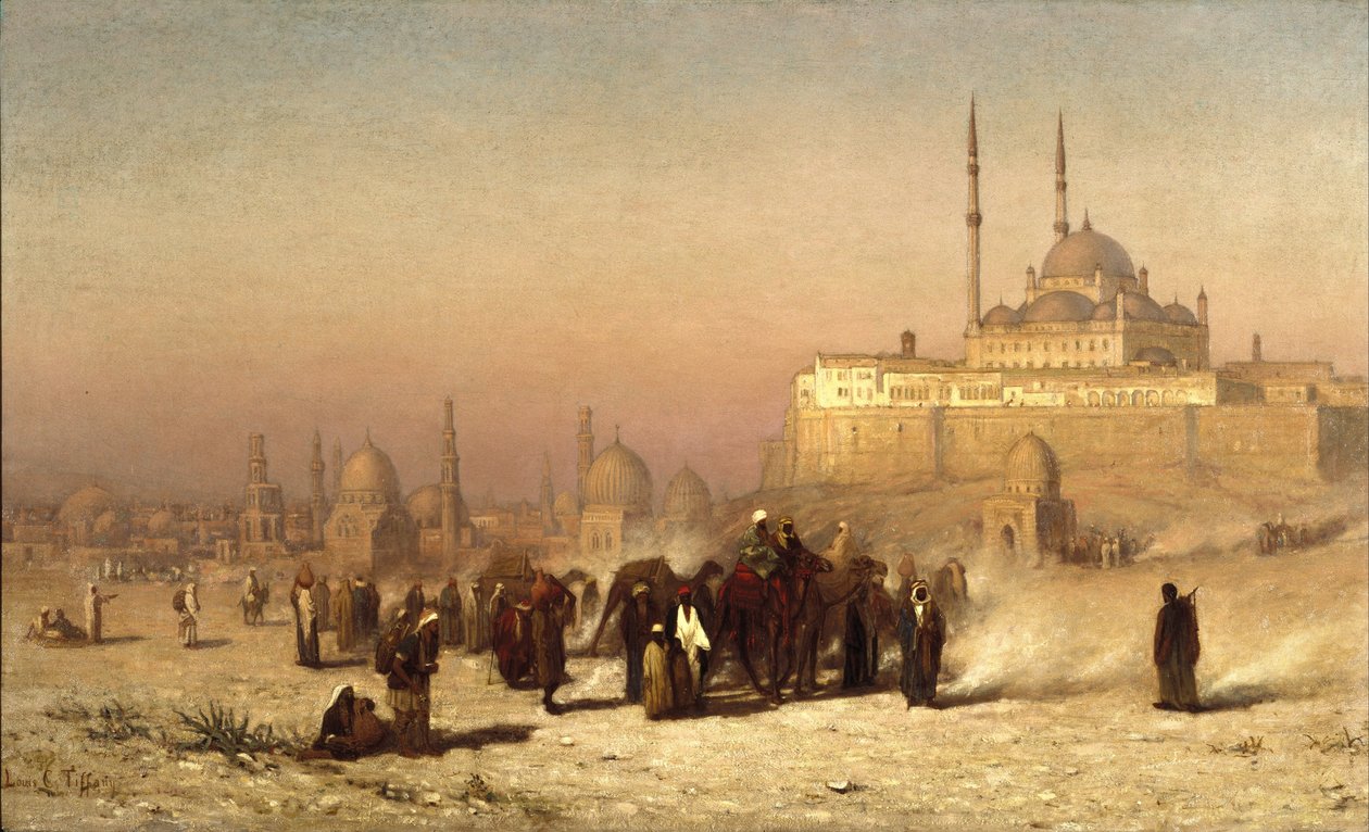 Matkalla Vanhan ja Uuden Kairon, Muhammad Alin linnoituksen moskeijan ja Mamelukes -hautojen välillä tekijältä Louis Comfort Tiffany
