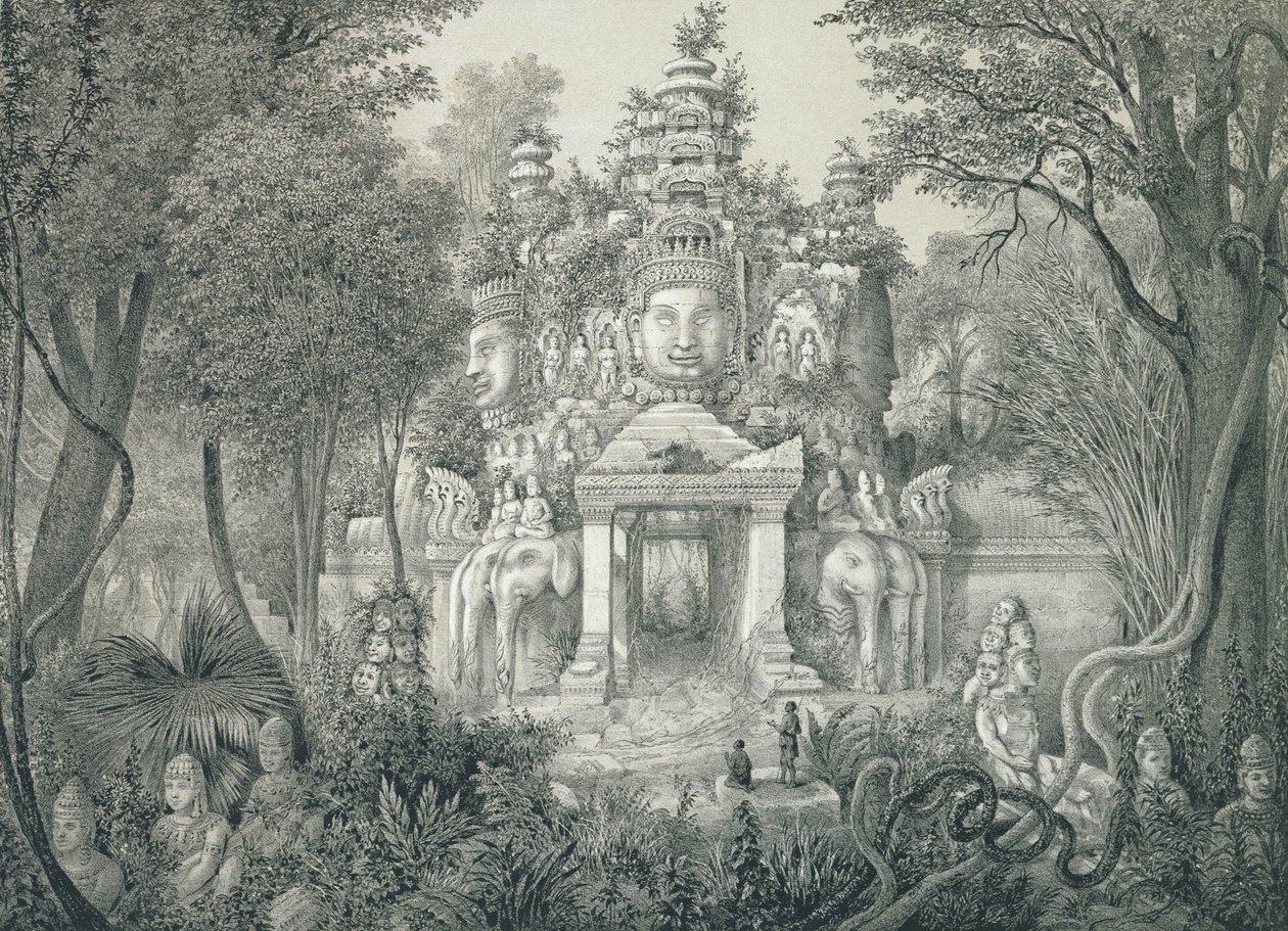 Portaali Angkor Thomissa, 1873 tekijältä Louis Delaporte