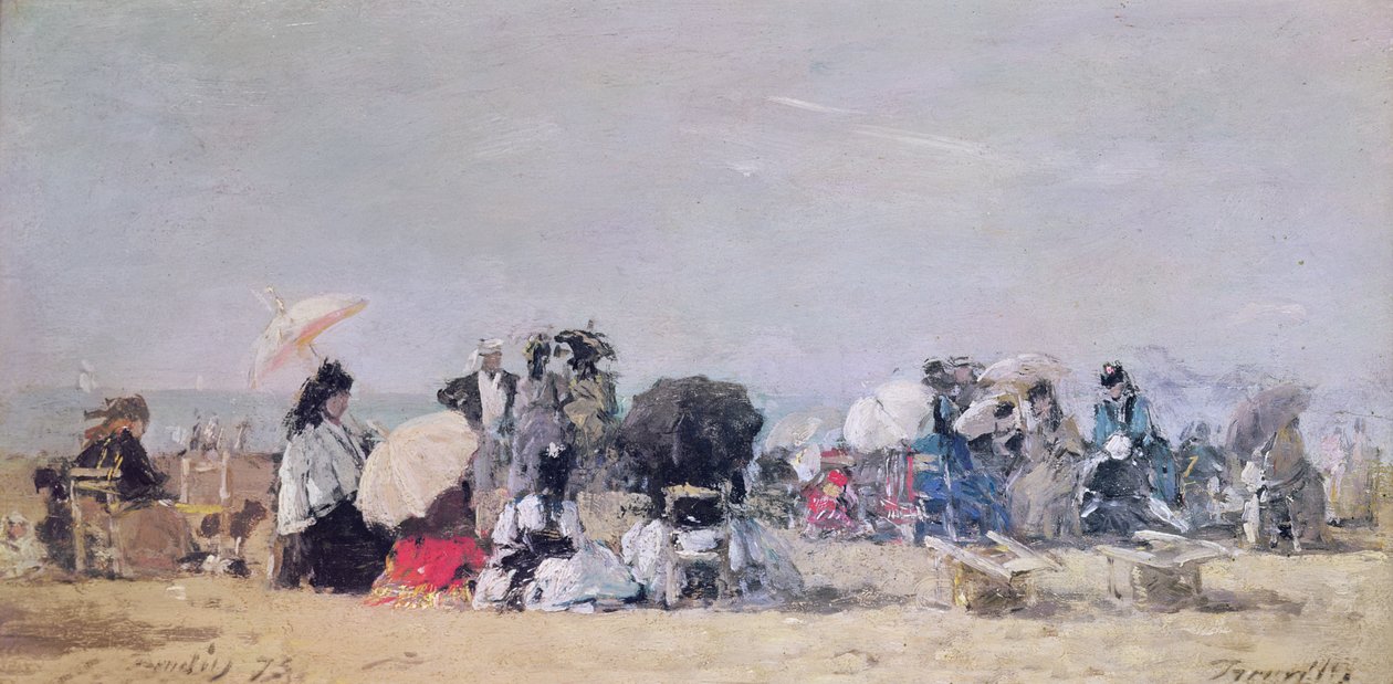 Rantakuvaus, Trouville, 1873 tekijältä Eugene Louis Boudin