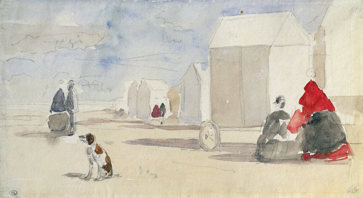 Uimakoneilla, 1866 tekijältä Eugene Louis Boudin
