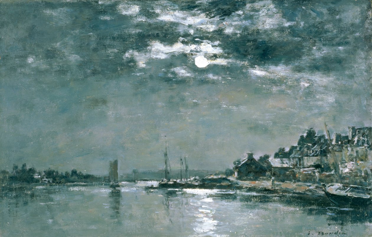 Kuutamoinen merimaisema tekijältä Eugene Louis Boudin