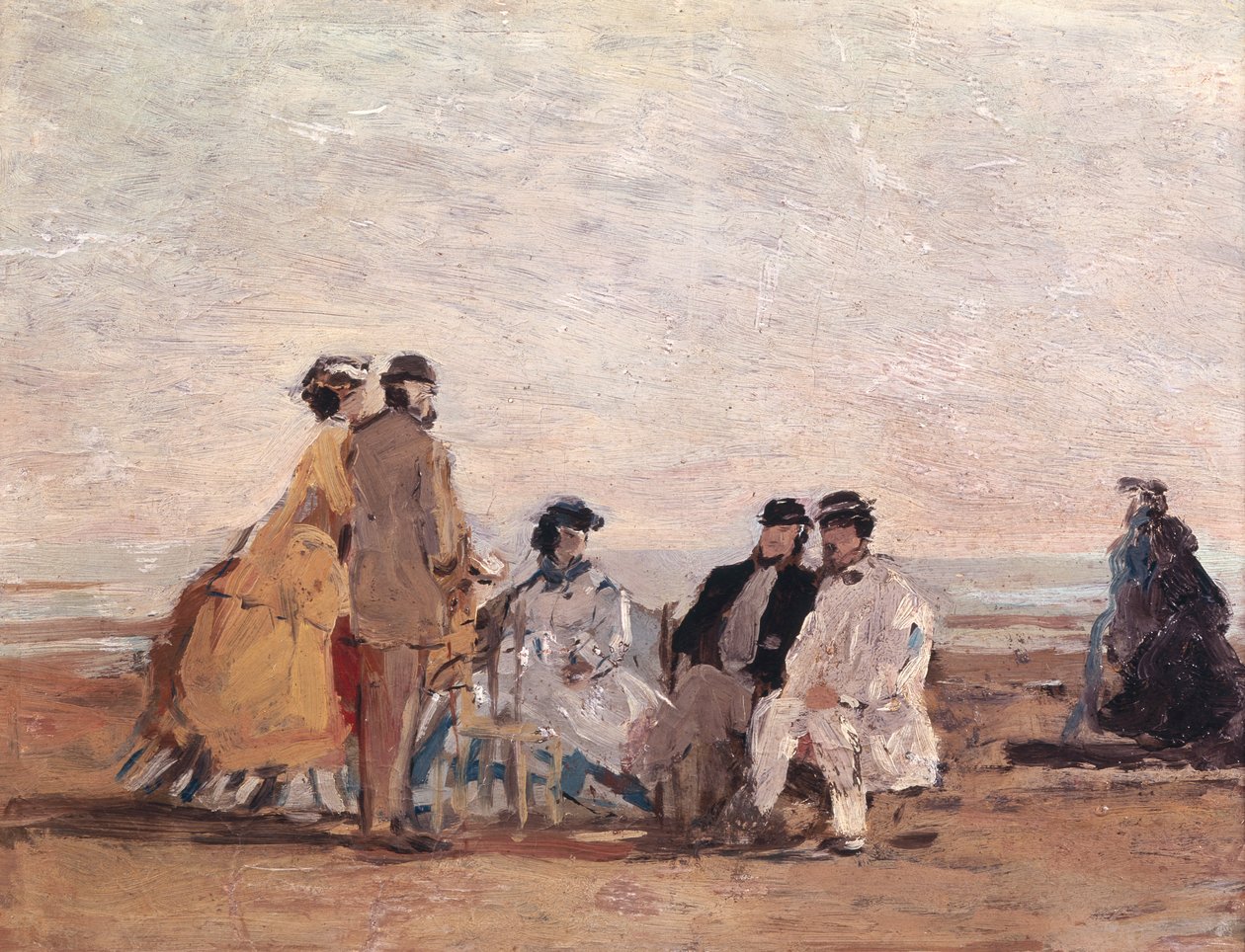 Trouvillen rannalla, noin 1865 tekijältä Eugene Louis Boudin