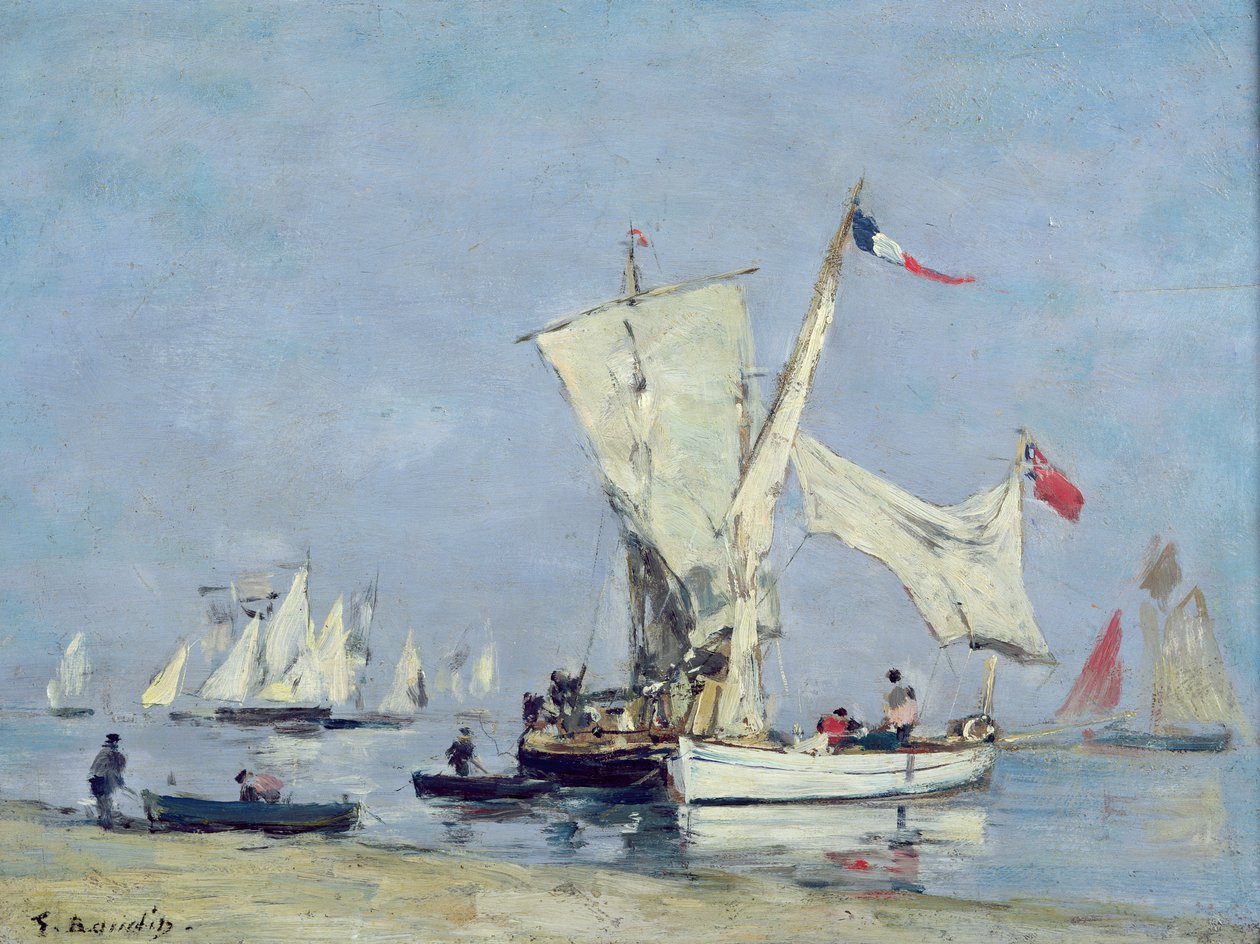 Purjeveneet, n. 1869 tekijältä Eugene Louis Boudin