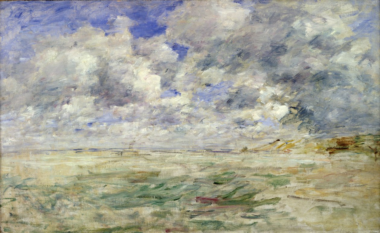Myrskyinen taivas rannan yläpuolella Trouvillessa, n. 1894-1897 tekijältä Eugene Louis Boudin