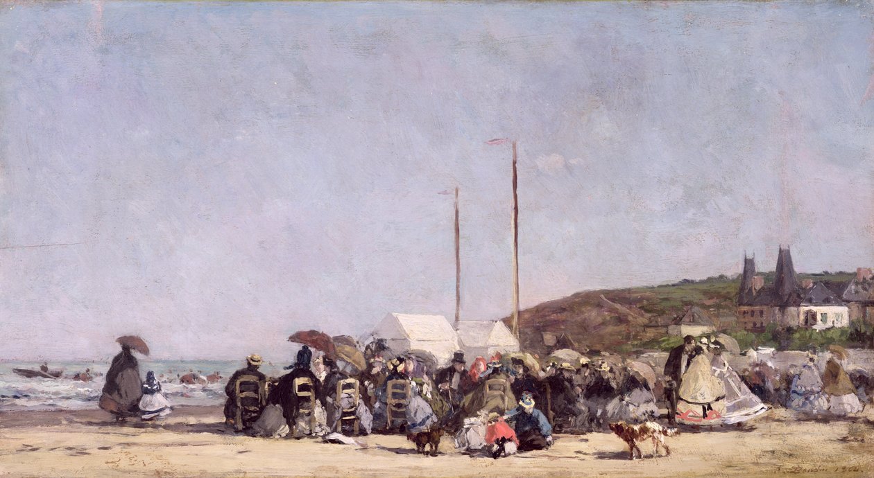 Trouvillen ranta, 1864 tekijältä Eugene Louis Boudin