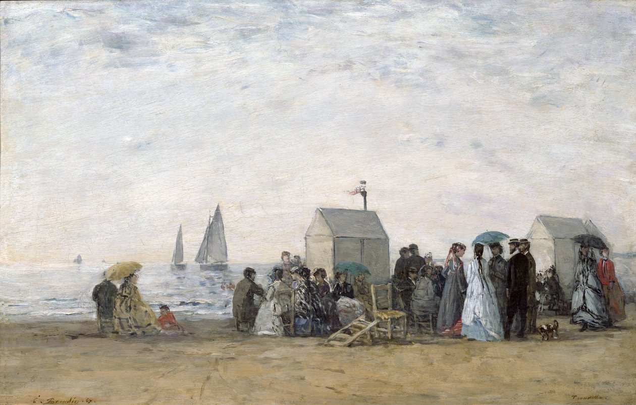Trouvillen ranta, 1867 tekijältä Eugene Louis Boudin