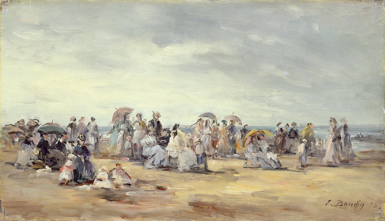 Trouvillen ranta, 1873 tekijältä Eugene Louis Boudin