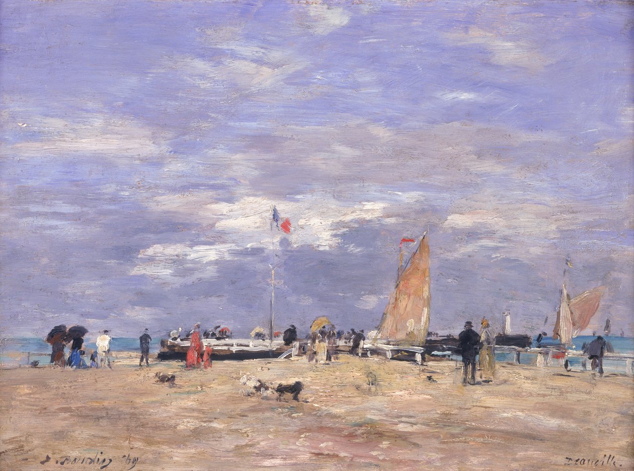 Deauvillen laituri, 1869 tekijältä Eugene Louis Boudin