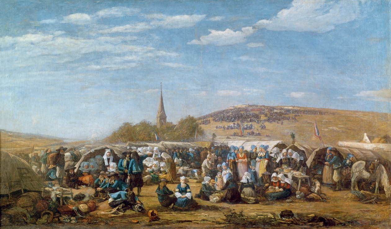 Sainte-Anne-La-Paludin armahdus, Bretagne, 1858 tekijältä Eugene Louis Boudin