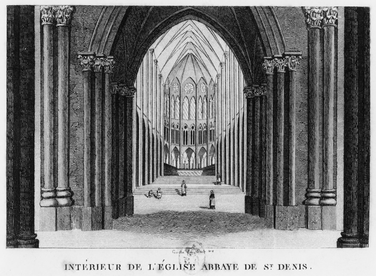 Basilica Saint-Denis, sisäkuva, 1818 tekijältä Louis Francois Couche