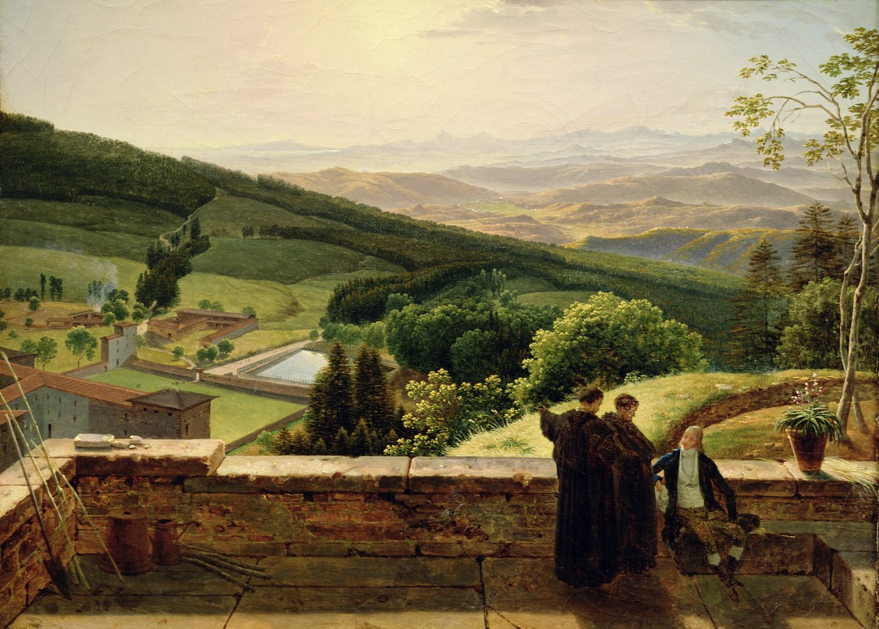 Näkymä Vallombrosalle, Firenzen lähellä tekijältä Louis Gauffier