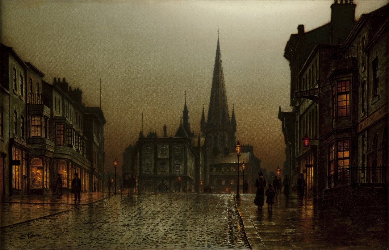 Wakefield, Upper Westgate, 1896 tekijältä Louis Grimshaw