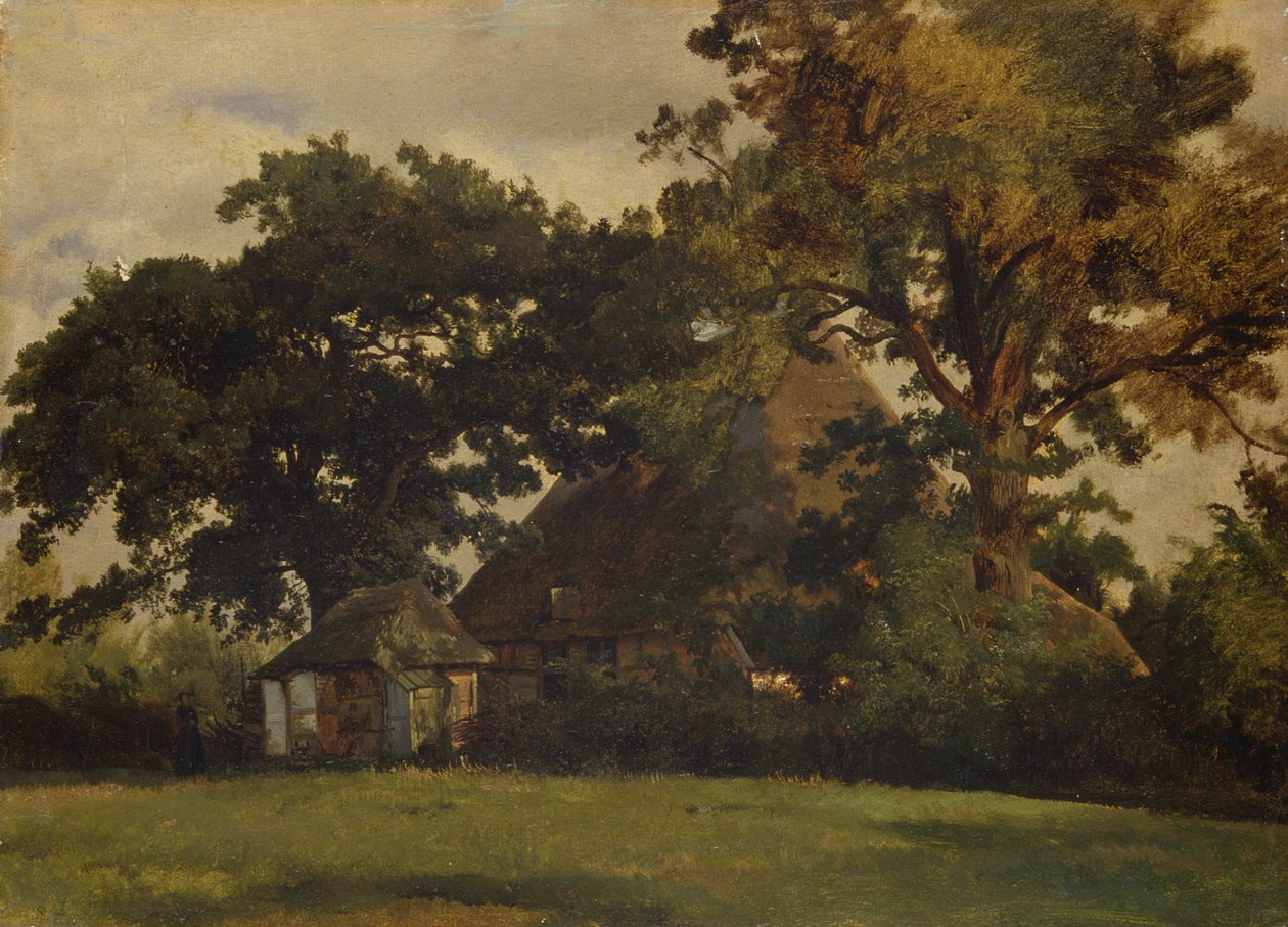 Maalaistalo Sierhagenissa, 1861 (öljy paperille puulle) tekijältä Louis Gurlitt