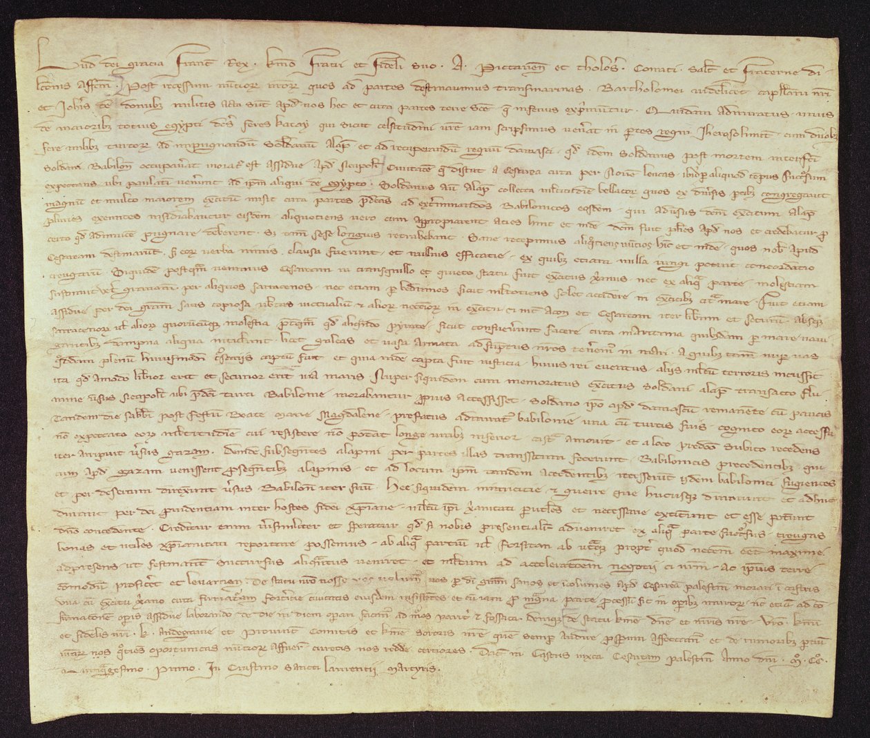 Ludvig IX:n kirje veljelleen Alphonselle (1220-1271) Comte de Poitiers