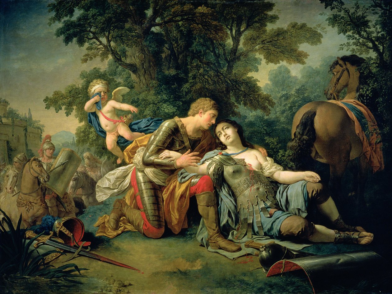 Tancred ja Clorinda, 1761 tekijältä Louis Jean François Lagrenée