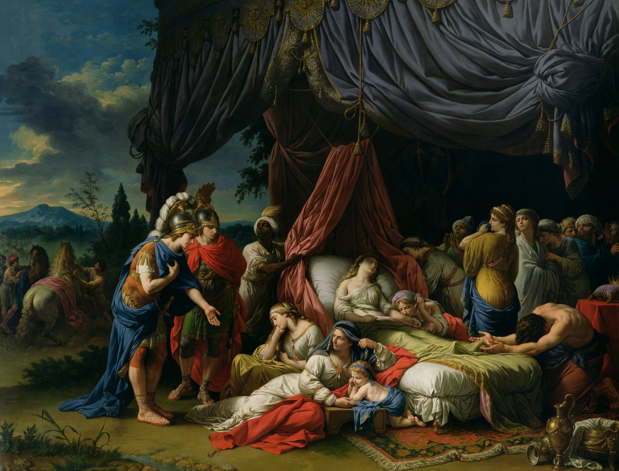 Dareios III:n (399-330 eKr.) vaimon kuolema 1785 tekijältä Louis Jean François Lagrenée