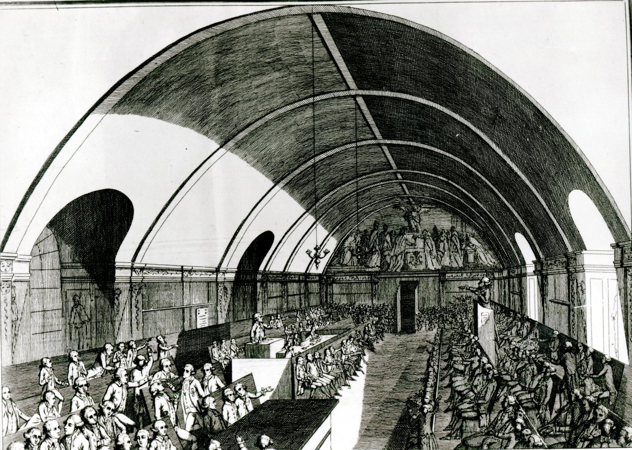 Jacobin Clubin kokous, 1791 tekijältä Louis Joseph I Masquelier