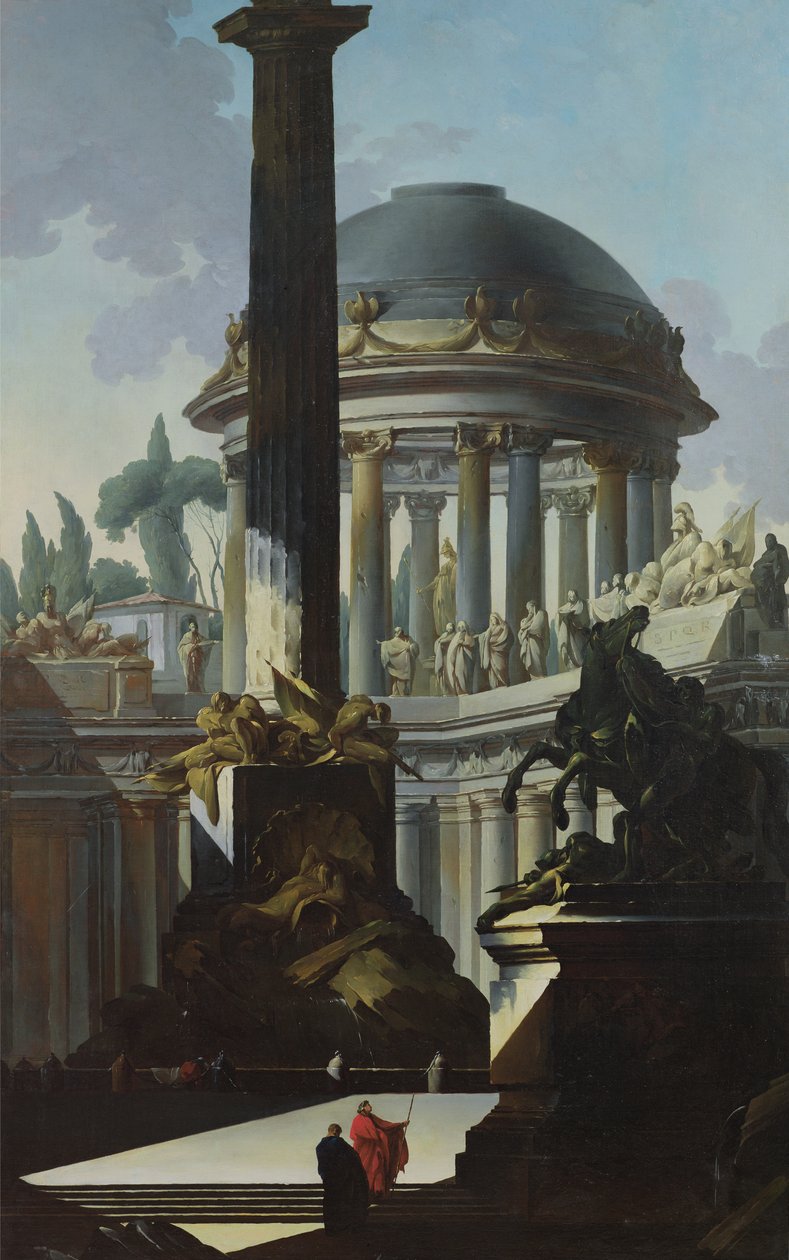 Arkkitehtoninen maisema tai Capriccio tekijältä Louis Joseph Le Lorrain