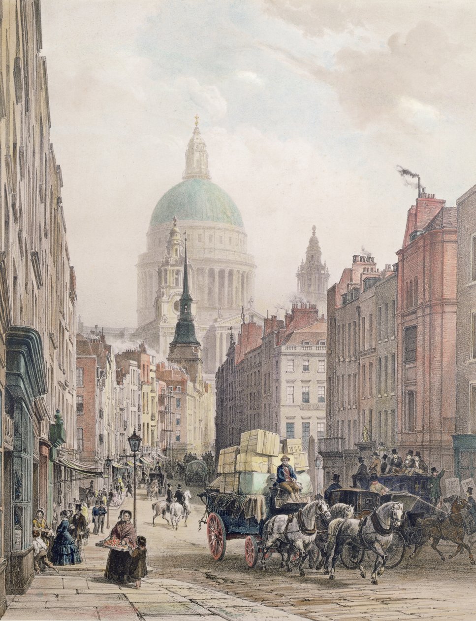 Fleet Street, noin 1850 tekijältä Louis Jules Arnout