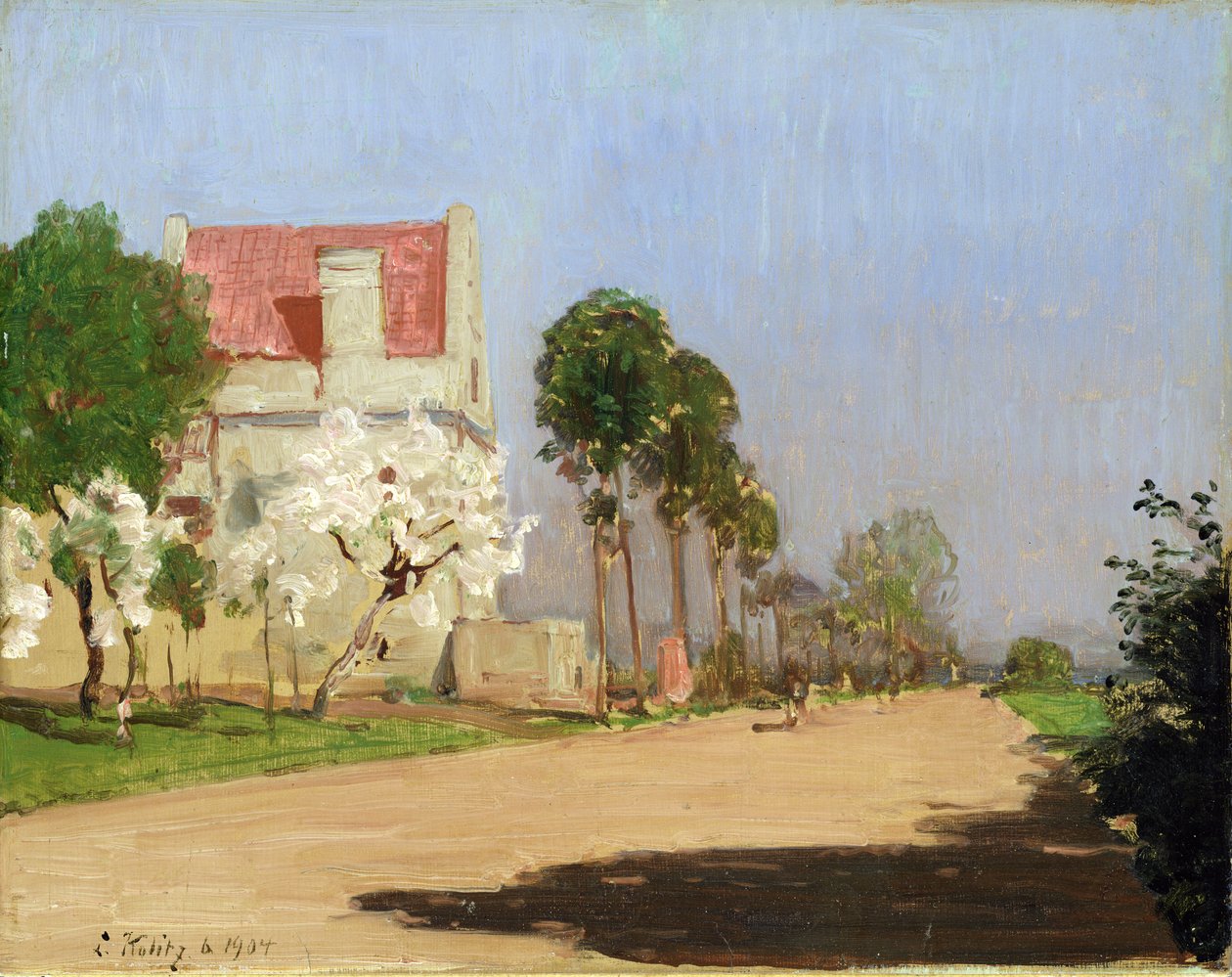 Tie Fulda-joen varrella Neuen Muehleen Kasselin lähellä, 1904 tekijältä Louis Kolitz