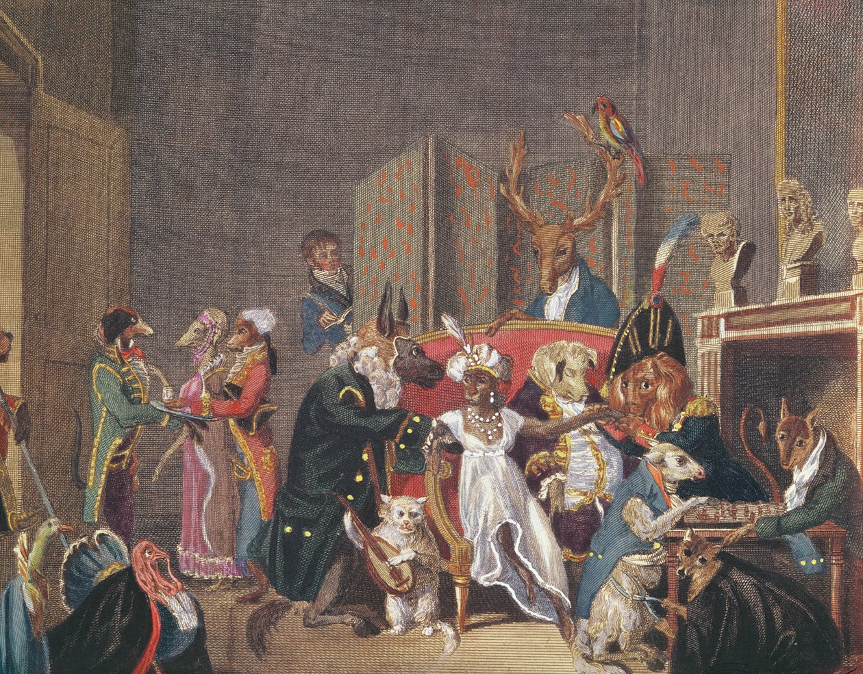 Sarjakuva Josephinen salongista (1763-1814) tekijältä Louis Leopold Boilly