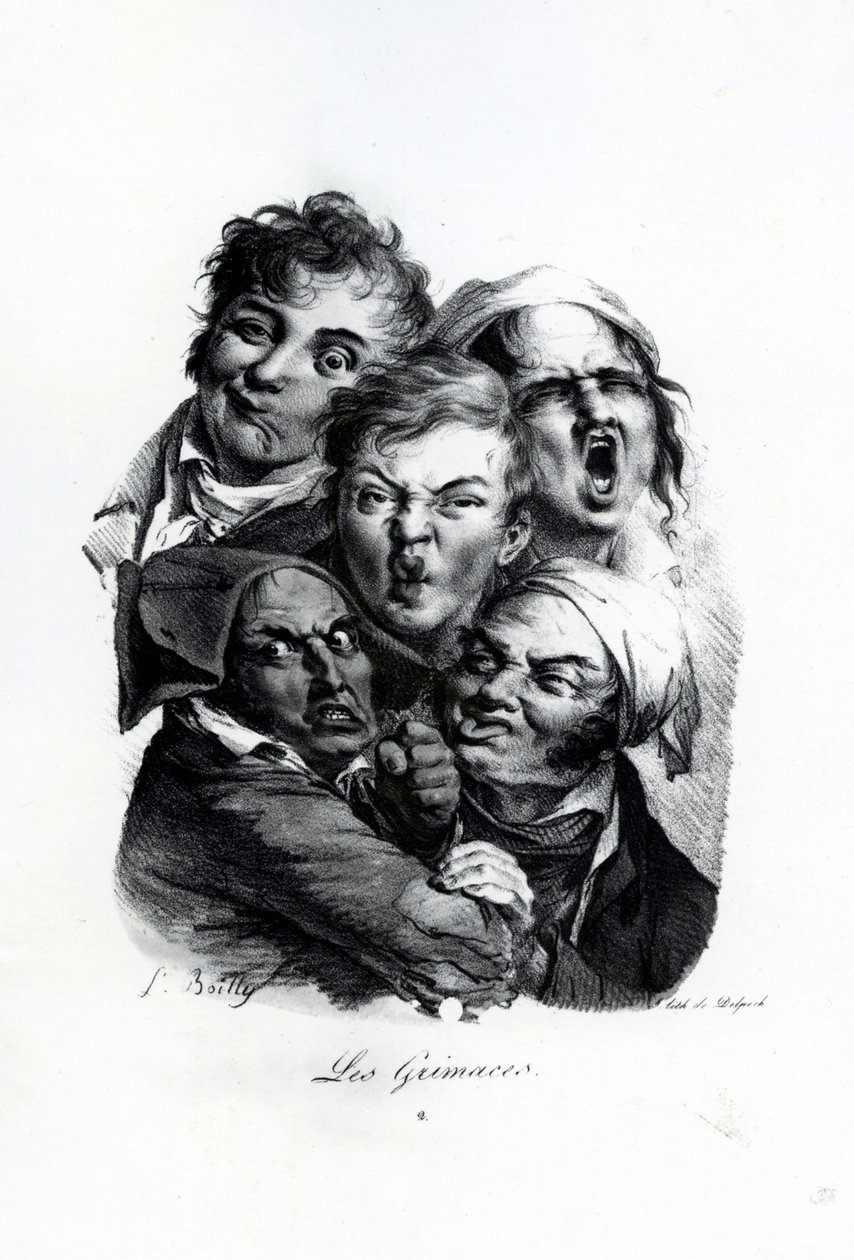 Les Grimaces, n. 1823 (litografia) tekijältä Louis Leopold Boilly