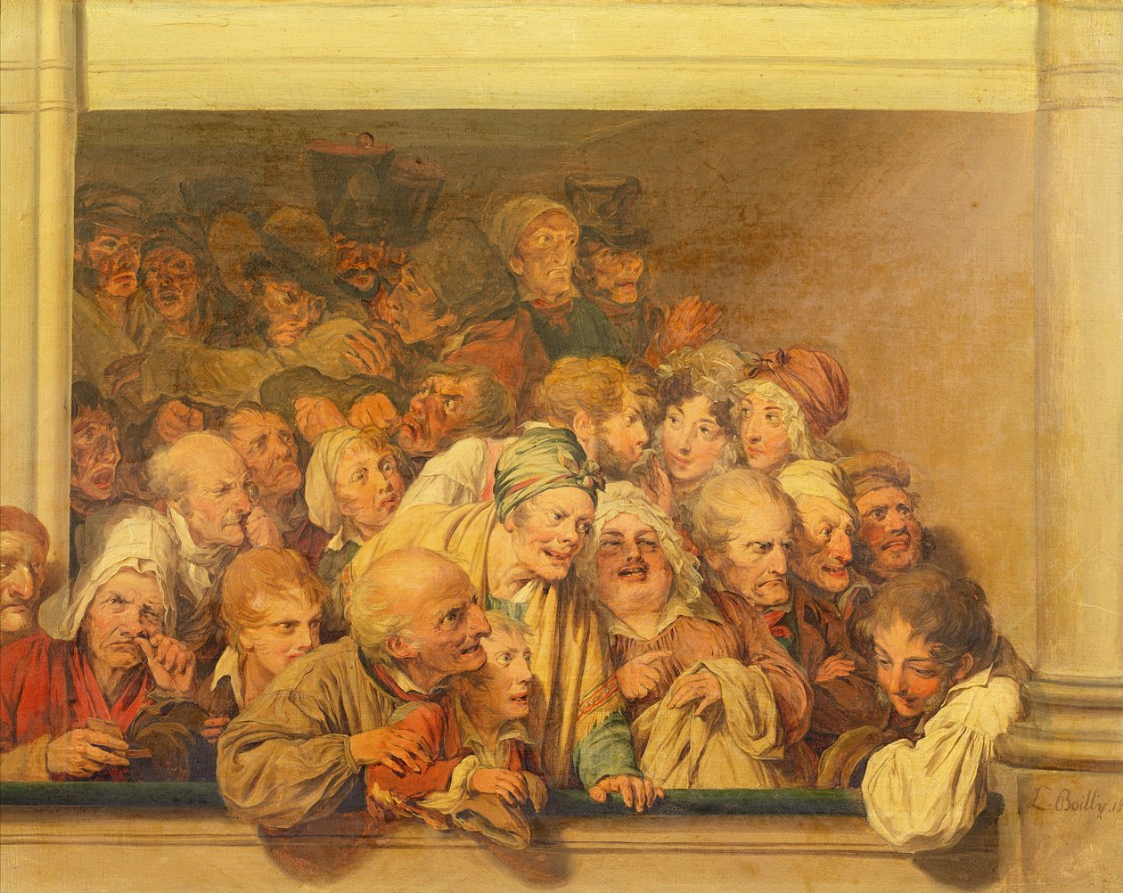 Köyhä laatikko oopperassa, 1830 tekijältä Louis Leopold Boilly