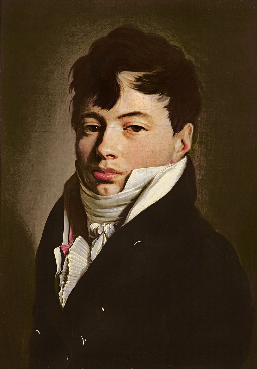 Dandyn muotokuva valkoista kravattihousua yllään, n.1815. tekijältä Louis Leopold Boilly