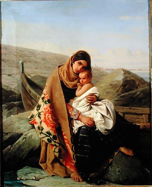 Onnellinen äiti, 1834 tekijältä Louis Leopold Robert
