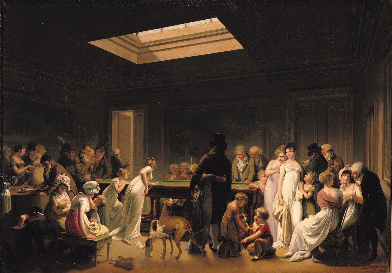 Biljardipeli, 1807 tekijältä Louis Leopold Boilly