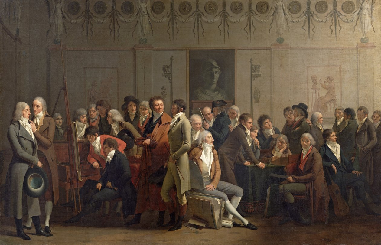 Taiteilijoiden jälleennäkeminen Isabeyn studiossa, 1798 tekijältä Louis Leopold Boilly