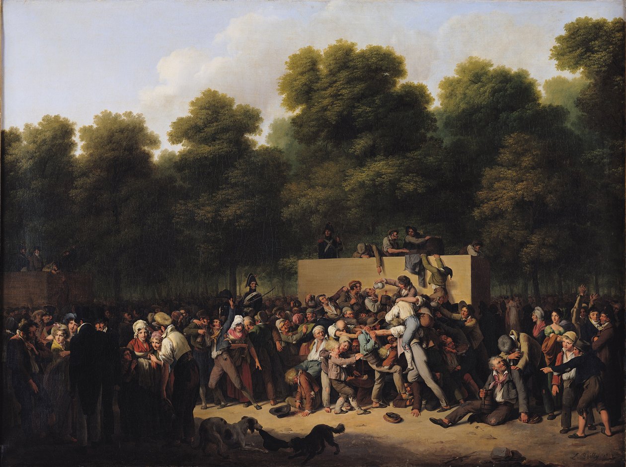 Ruoan ja viinin jakelu Champs-Elyseesillä, 1822 tekijältä Louis Leopold Boilly