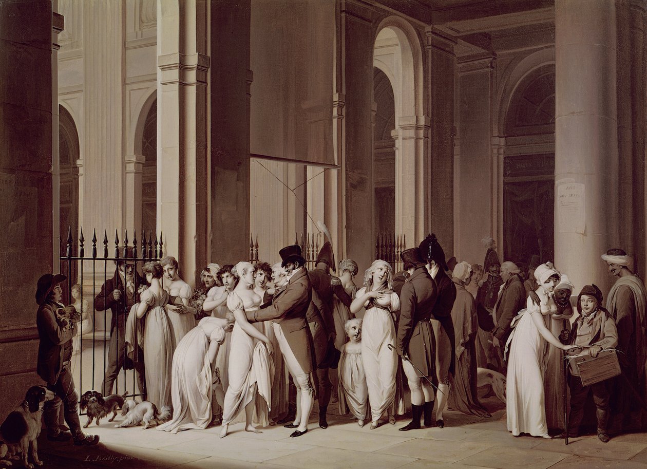 Palais Royalin galleriat, Pariisi, 1809 tekijältä Louis Leopold Boilly