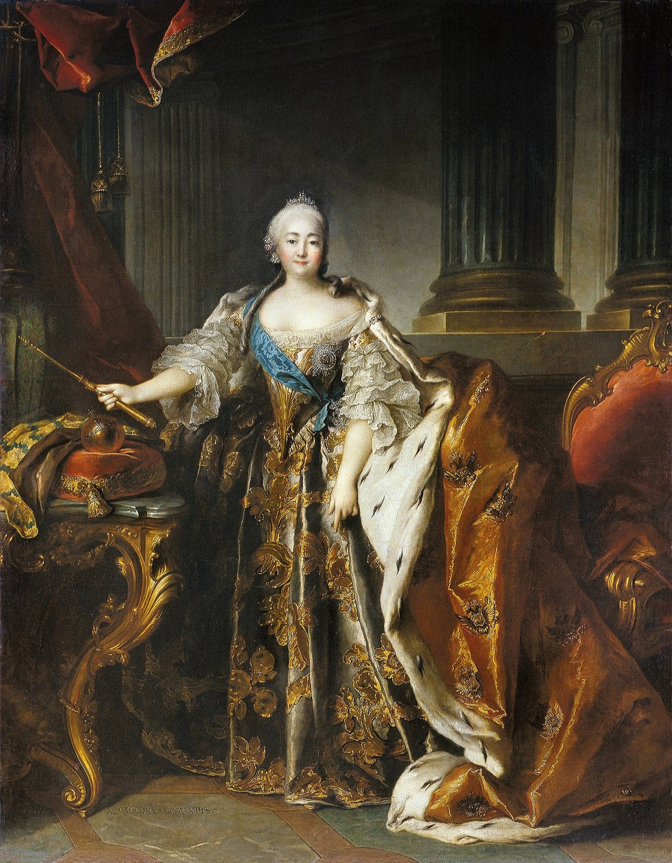 Keisarinna Elisabetin muotokuva, 1758 tekijältä Louis Tocqué