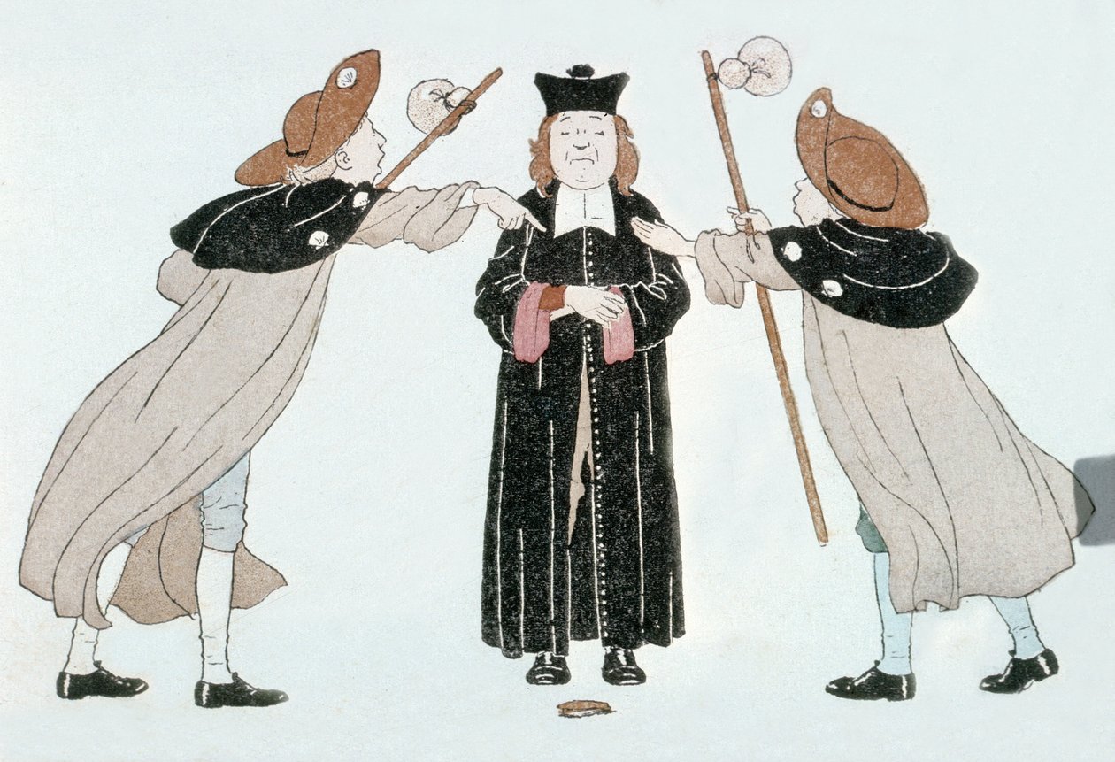 Jean de La Fontainen satu: "Osteri ja asianosaiset", 1888 tekijältä Louis Maurice Boutet de Monvel