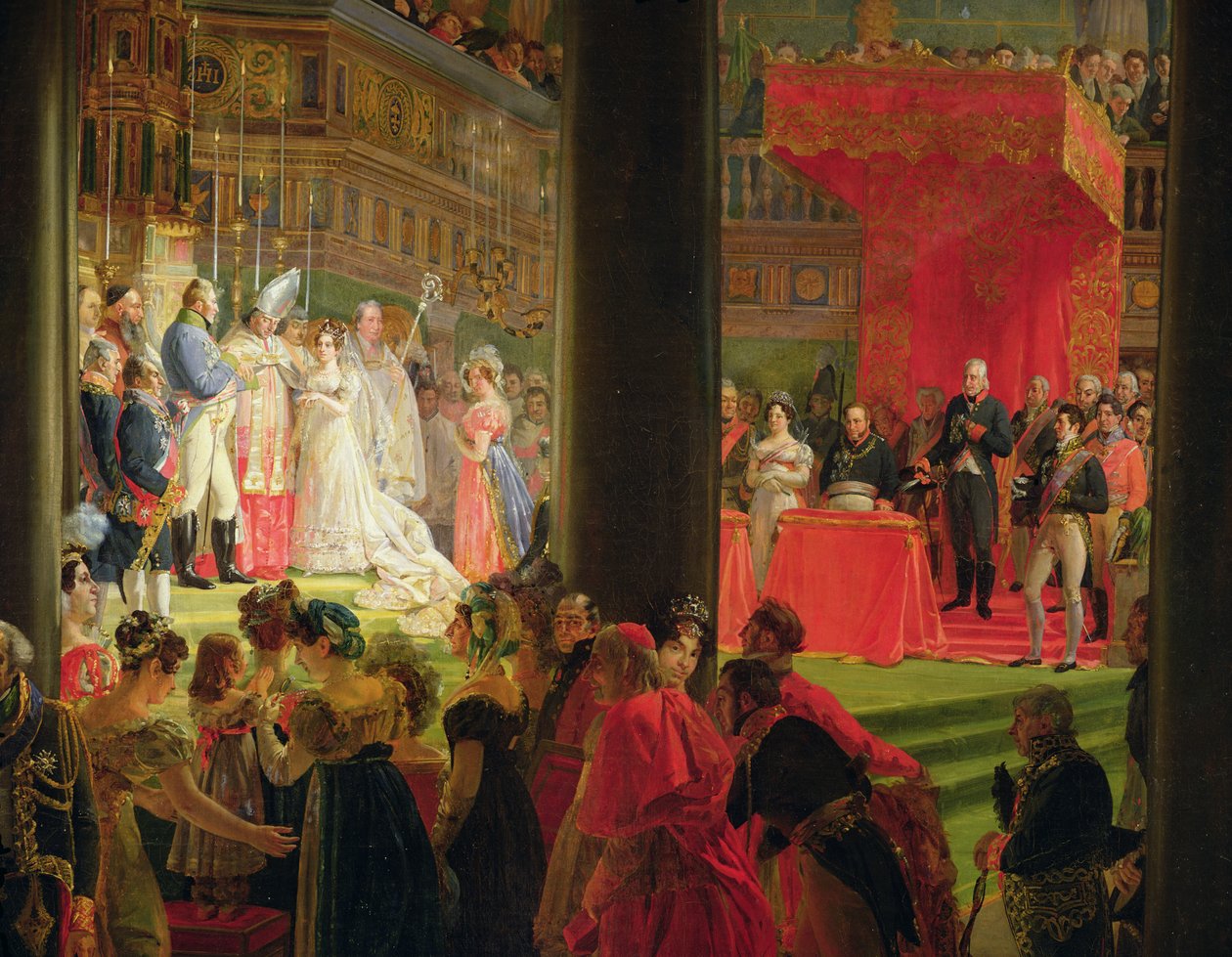 Kahden Sisilian prinsessa Marie-Caroline de Bourbonin ja Berryn herttuan Charles-Ferdinand de Francen avioliitto 17. kesäkuuta 1816. tekijältä Louis Nicolas Lemasle