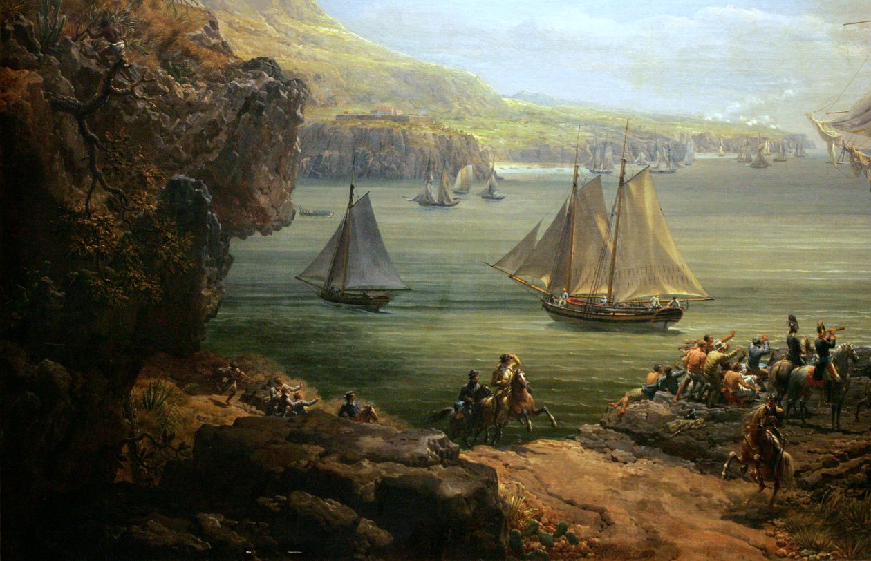 Poursuivanteen taistelu brittiläistä Hercules -alusta vastaan tekijältä Louis Philippe Crepin