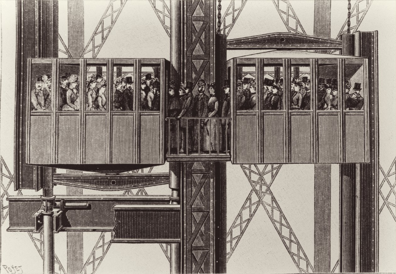 Suunnittelu hissille, Gustave Eiffel tekijältä Louis Poyet